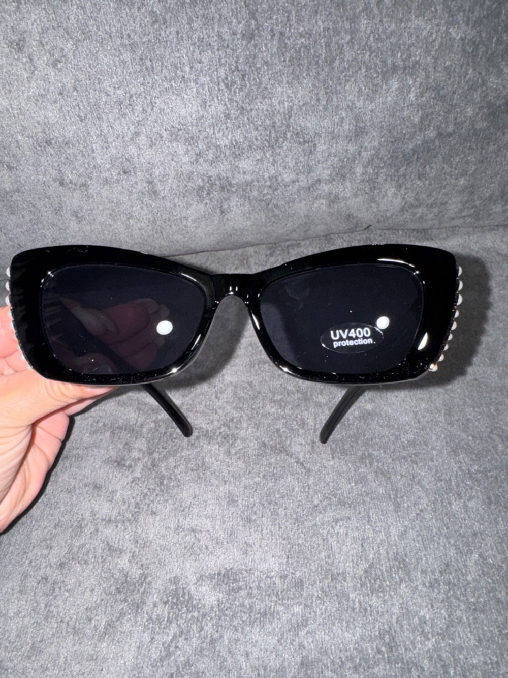 Black Pearl-Accent Cat Eye Sunglasses - NIB - Picture 5 of 8